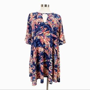 Uncle Frank Navy Floral Shift Dress Small